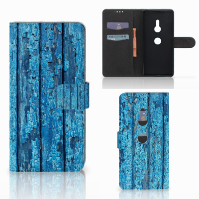 Sony Xperia XZ3 Book Style Case Wood Blue