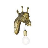 QAZQA Vintage wandlamp messing - Animal Giraf