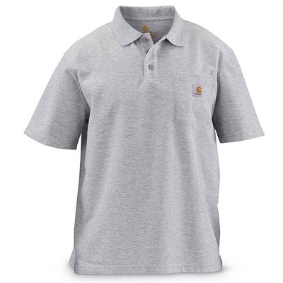 Carhartt Contractor's Work Pocket Heather Grey Polo Heren Carhartt Contractor's Work Pocket Heather Grey Polo Heren