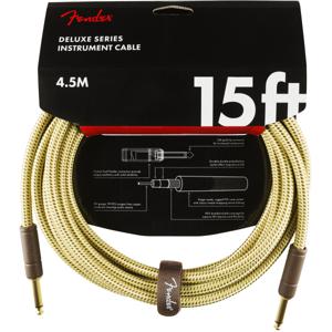 Fender Deluxe Cables instrumentkabel 4.5m geel tweed recht