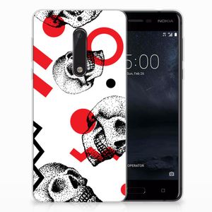 Silicone Back Case Nokia 5 Skull Red