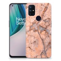 OnePlus Nord N10 5G TPU Siliconen Hoesje Marmer Oranje