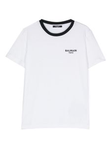 Balmain Kids t-shirt en coton à logo brodé - Blanc