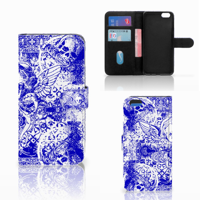 Telefoonhoesje met Naam Apple iPhone 6 Plus | 6s Plus Angel Skull Blauw