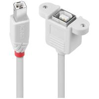 LINDY USB-kabel USB 2.0 USB-B stekker, USB-B bus 1.00 m Grijs 31801 - thumbnail