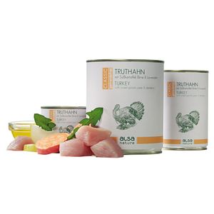 alsa-nature Kalkoen met zoete aardappel, peer & paardebloem, 800 g, Aantal: 6 x 800 g