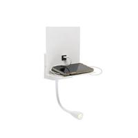 QAZQA Moderne wandlamp wit met USB en flexarm - Flero