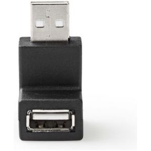 USB 2.0-Adapter | A Male - A Female | 90° Gehoekt | Zwart