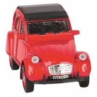 Schaalmodel Citroen 2CV rood gesloten dak 1:36   - - thumbnail