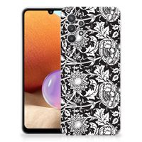 Samsung Galaxy A32 4G | A32 5G Enterprise Editie TPU Case Black Flowers - thumbnail