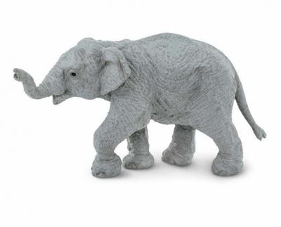 Safari wilde dieren Aziatische olifant kalf junior 9,5 cm grijs Safari wilde dieren Aziatische olifant kalf junior 9,5 cm grijs