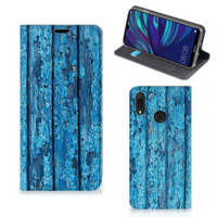 Huawei Y7 hoesje Y7 Pro (2019) Book Wallet Case Wood Blue - thumbnail