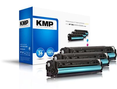 KMP Toner vervangt HP 128A, CE321A, CE322A, CE323A Compatibel Combipack Cyaan, Magenta, Geel 1300 bladzijden H-T144 CMY 1227,0030 KMP Toner vervangt HP 128A, CE321A, CE322A, CE323A Compatibel Combipack Cyaan, Magenta, Geel 1300 bladzijden H-T144 CMY 1227,0030