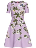 Oscar de la Renta robe Passionflower en jacquard - Violet - thumbnail