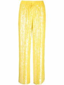 P.A.R.O.S.H. pantalon ample brodé de sequins - Jaune