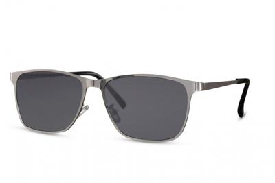 CWI zonnebril heren wayfarer volledig omrand cat. 3 zilver/zwart