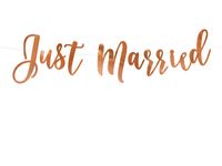 Just Married Letterslinger Rosé goud 77cm