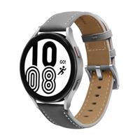 By Qubix - Compatible met Garmin Forerunner 55/245 / 645 - Premium Leather bandje - Grijs - Compatible Garmin bandje - Bandbreedte: 20mm