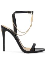 Dolce & Gabbana sandales en cuir 105 mm à détail de chaîne - Noir