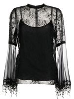 Andrew Gn blouse à superposition en dentelle - Noir