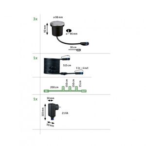 Paulmann P+S Floor Set insect friendly 94717 Verlichtingssysteem Plug&Shine LED-buiteninbouwlampen (basisset) LED 13.5 W Goud Antraciet