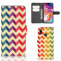 Samsung Galaxy A70 Telefoon Hoesje Zigzag Multi Color - thumbnail