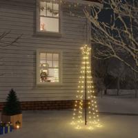 VidaXL Kerstboom met grondpin 108 LED&apos;s warmwit 180 cm - thumbnail