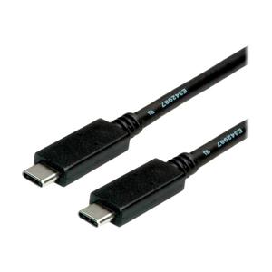 ROLINE USB 3.2 Gen 2 kabel, met PD (Power Delivery) 20V5A, Emark, C-C, M/M, zwart, 2 m