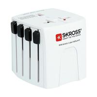 SKROSS | 1.302180 | Micro MUV | Universele 2-polige reisadapter - spanning en vermogen 100V - 250W / 250V - 625W. Bescherming tegen elektrische schokken