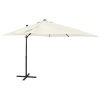 Zweefparasol met paal en LED-verlichting 250 cm zandkleurig - thumbnail