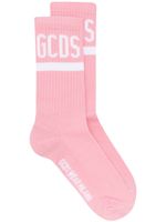 GCDS chaussettes nervurées à logo - Rose