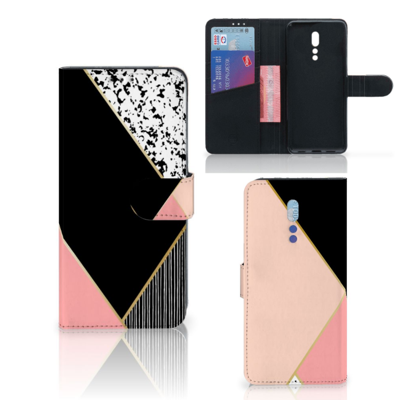OPPO Reno Z Bookcase Zwart Roze Vormen