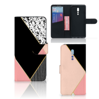 OPPO Reno Z Bookcase Zwart Roze Vormen