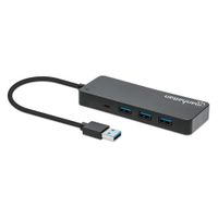 Manhattan 168403 interface hub USB 3.2 Gen 1 (3.1 Gen 1) Type-A 5000 Mbit/s Zwart - thumbnail