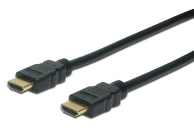Digitus AK-330107-010-S HDMI-kabel HDMI Aansluitkabel HDMI-A-stekker, HDMI-A-stekker 1.00 m Zwart 4K UHD, Audio Return Channel (ARC), Vergulde steekcontacten