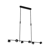 Paulmann 79774 LED-hanglamp Puric Pane Effect 6x400 lm 3-Step-Dim in hoogte verstelbaar dimbaar hangarmatuur zwart metaal 2700 K