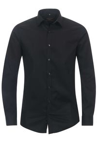 Redmond Slim Fit Overhemd zwart, Effen