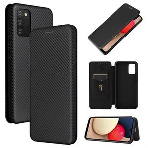 Samsung Galaxy A02s Flip Case - Koolstofvezel - Zwart