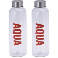 2x stuks bidon drinkfles/waterfles rood 500 ml met schroefdop - thumbnail