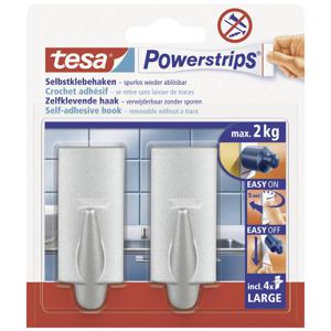 tesa POWERSTRIPS® Zelfklevende haak Large Trend Chroom (mat) Inhoud: 2 stuk(s)