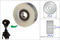 Geleide rol/omdraairol, Poly V-riem INA, Diameter (mm)75mm, u.a. für Citroën, Peugeot, Mini, BMW, DS, Opel