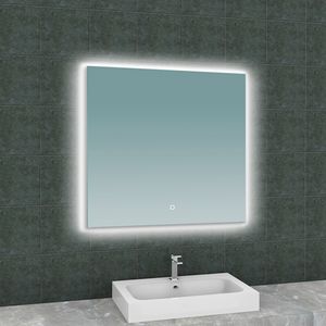 Badkamerspiegel Aqua Splash Luc Rechthoek Inclusief LED Verlichting Backlight 80 cm Aqua Splash