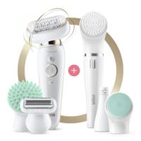 Braun Silk-épil 9 Flex 9-300 Beautyset - Epilator Met Flexibele Kop Voor Ontharen, Wit/Goud