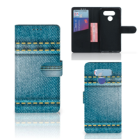 LG Q60 Wallet Case met Pasjes Jeans
