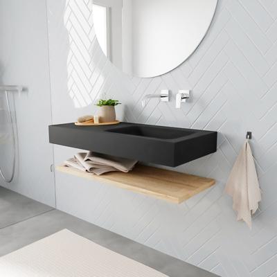 Zaro ALAN vrijhangende wastafel 100cm met wasbak Enkel rechts en planchet in kleur washed oak 0 lade(s) Zaro ALAN vrijhangende wastafel 100cm met wasbak Enkel rechts en planchet in kleur washed oak 0 lade(s)