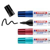 edding 0.5 mini permanent marker - zwart, blauw, turkoois, rood - 4 pennen - fijne ronde punt 1 mm - watervast, sneldrogend - veegvast - mini marker voor karton, kunststof, hout, metaal