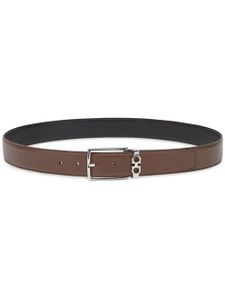 Ferragamo ceinture en cuir à plaque Gancini - Marron