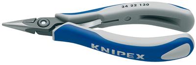 Knipex 34 22 130 Elektronica en fijnmechanica Platte rondbektang Recht 135 mm
