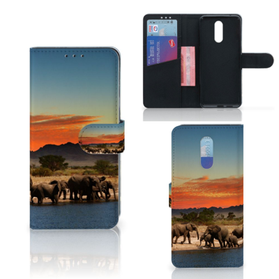 Nokia 3.2 Telefoonhoesje met Pasjes Olifanten Nokia 3.2 Telefoonhoesje met Pasjes Olifanten