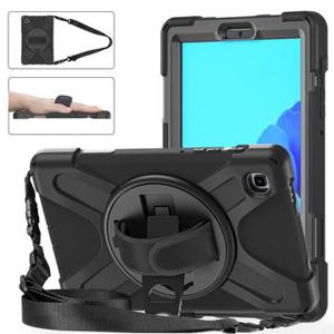 Samsung Galaxy Tab A7 Lite Heavy Duty 360 Case met Draagriem - Zwart